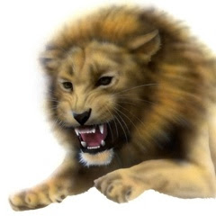 リアリズム絵画 動物の絵 動物イラスト ライオン 吠えるライオン