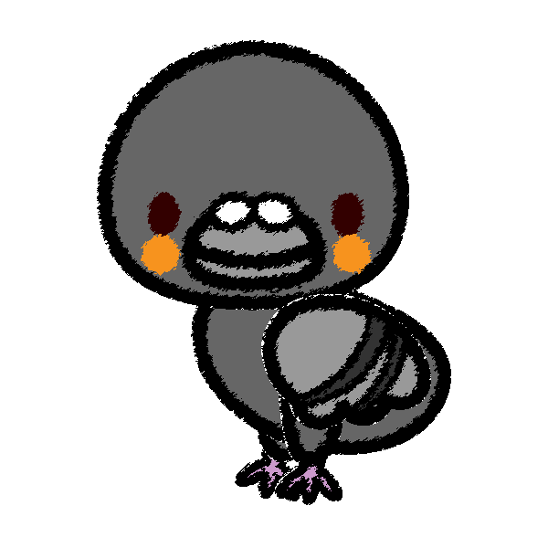 手書き風でかわいい鳩の無料イラスト 商用フリー オイデ43