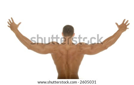 body builders logo. Male ody builder back