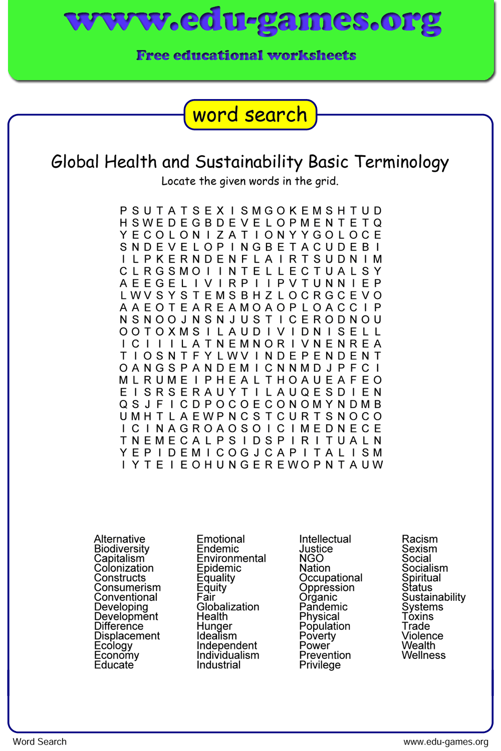 The Free Word Search Puzzle Maker | The Site for Free Printable Worksheets