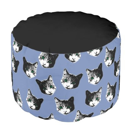 Cat pattern pouf