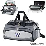 Washington Huskies All-In-One Tailgating Cooler w/Gas Grill and Tools - Grey/Black w/Embroidery