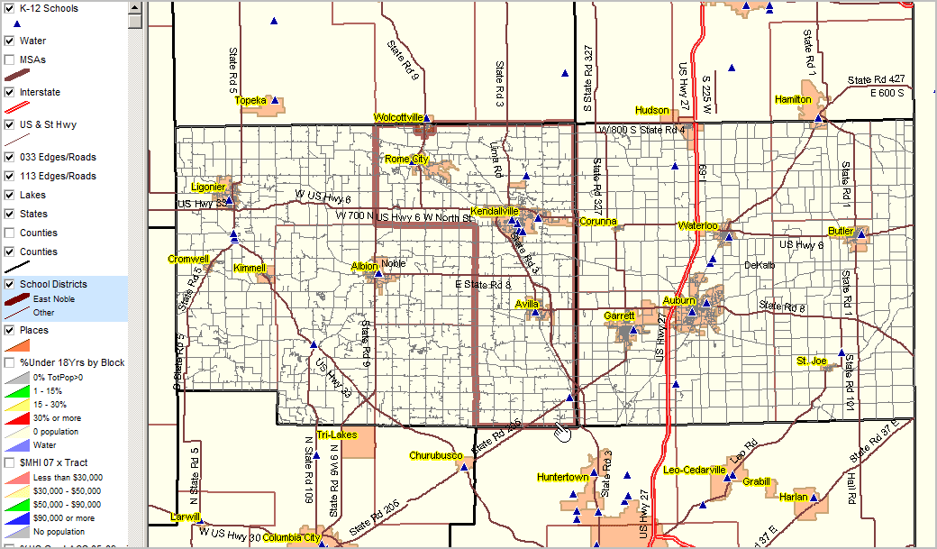 East Noble Schools Area -- Patterns of Economic Prosperity -- $Median ...