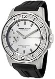 IMAGE OF Men's Mechanical Silver Dial White Diamond Black Rubber