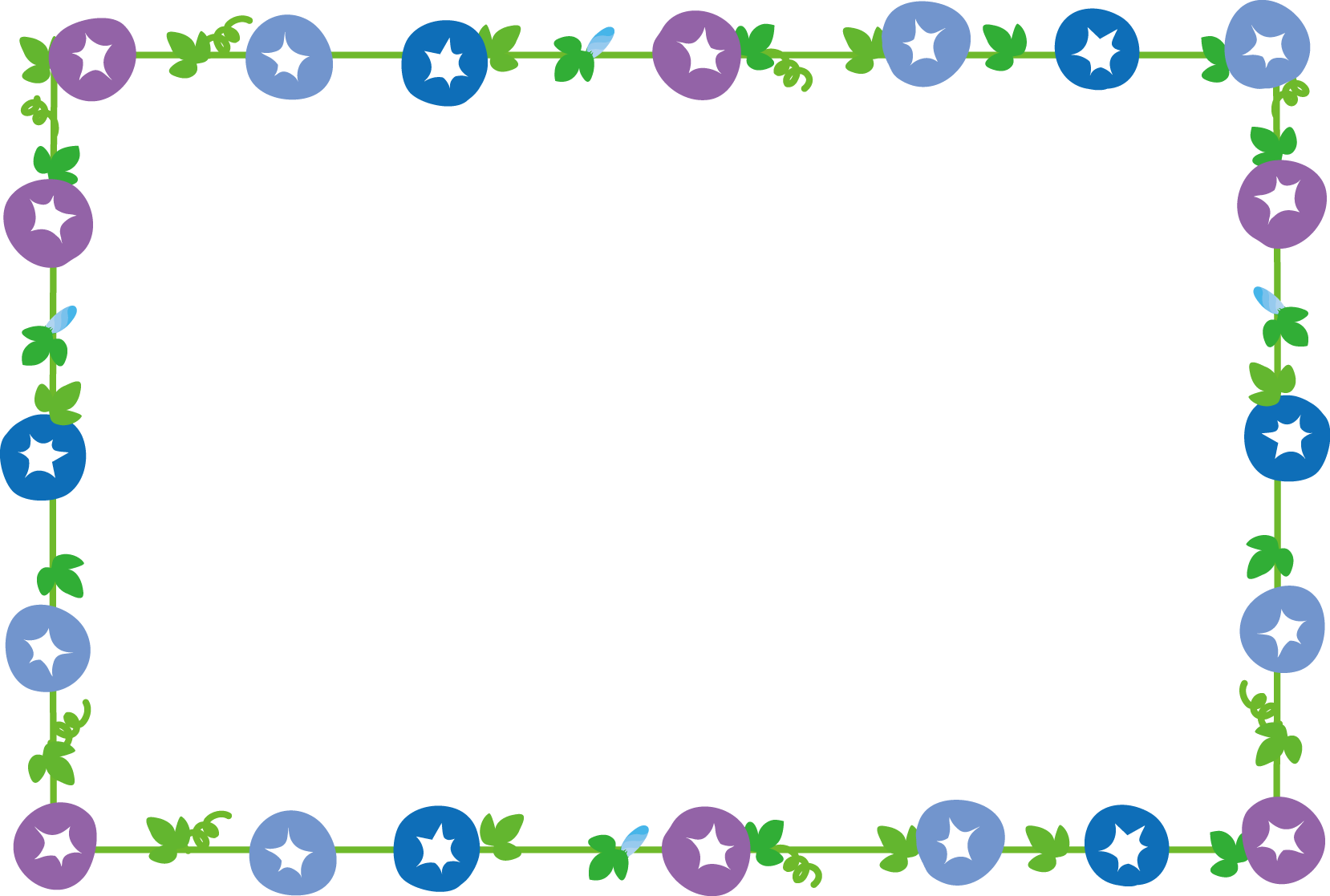 飾り枠 ライン 無料イラスト素材 夏
