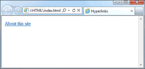 A HTML hyperlink on the index page