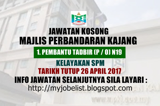 Jawatan Kosong di Majlis Perbandaran Kajang (MPKj)