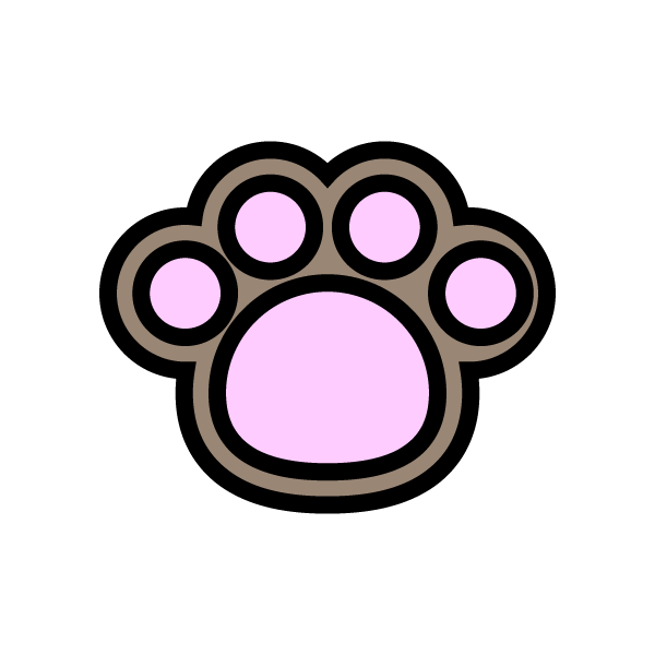 かわいい猫の肉球の無料イラスト 商用フリー オイデ43