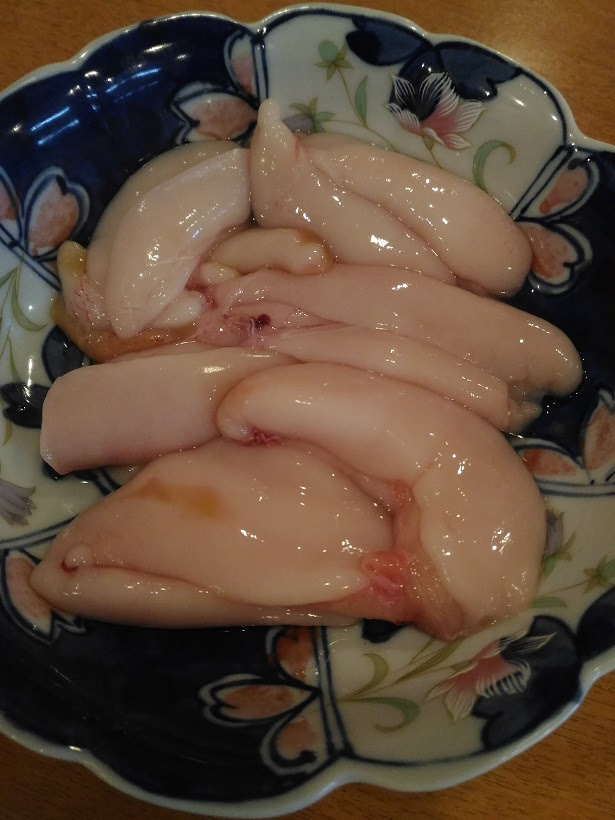 真鯛の白子小鉢にマゴチの薄造り 旨し Go Go Fishing