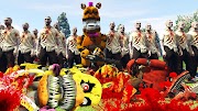NIGHTMARE ANIMATRONICS vs 1000+ ZOMBIE ARMY! (GTA 5 Mods FNAF Funny Moments)