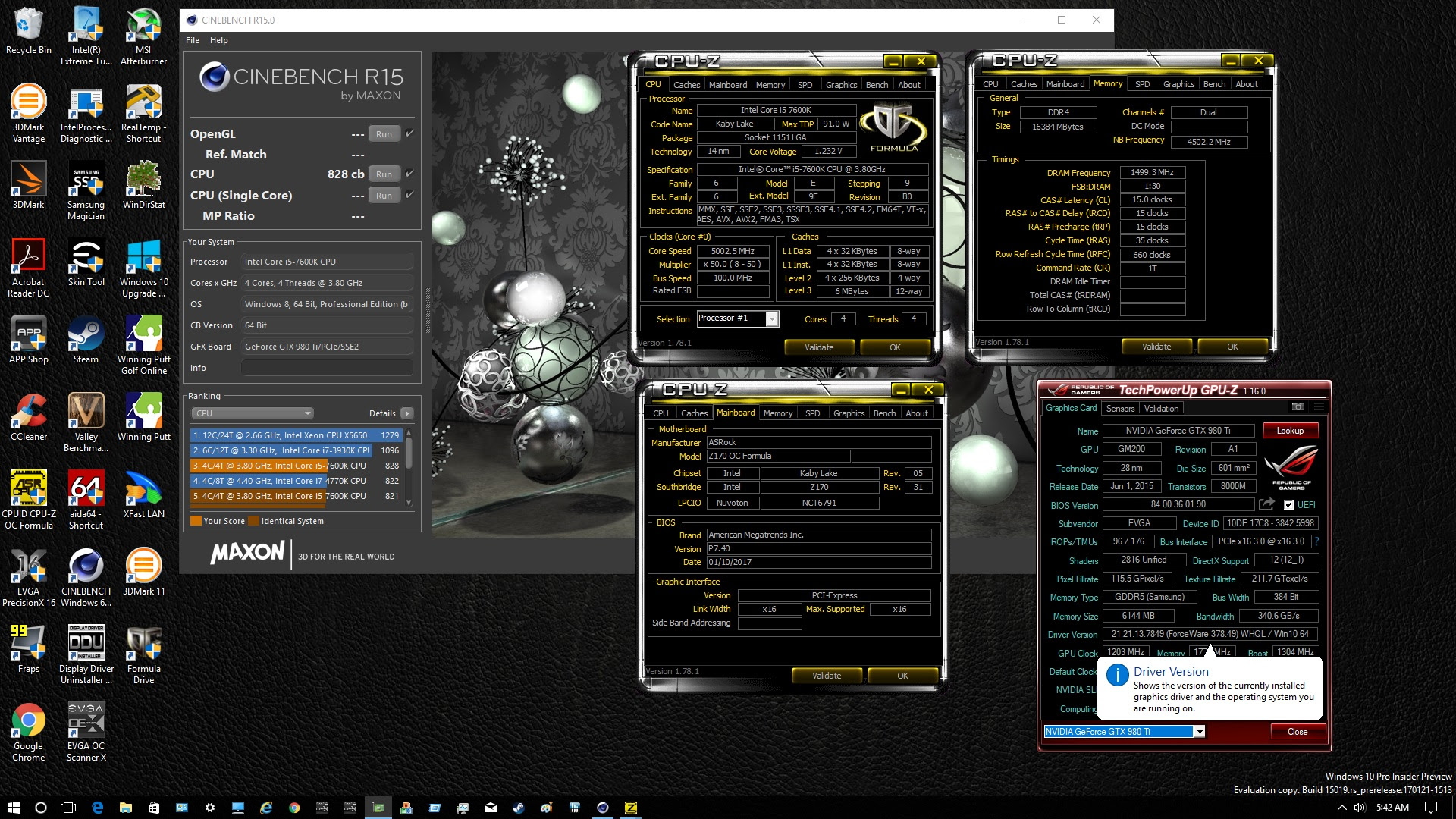 Rkinslo S Cinebench R15 Score 8 Cb With A Core I5 7600k