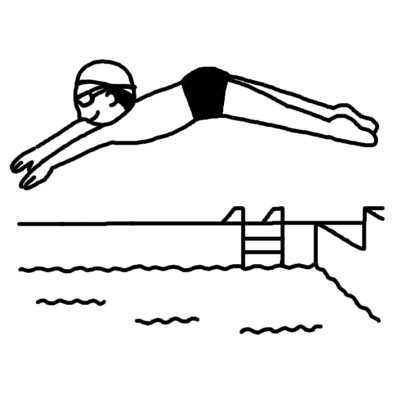 飛び込み スポーツ 水泳 スイミング 人物 無料 白黒イラスト素材