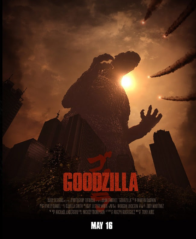 godzilla 20 Photoshop tutorials for creating movie posters