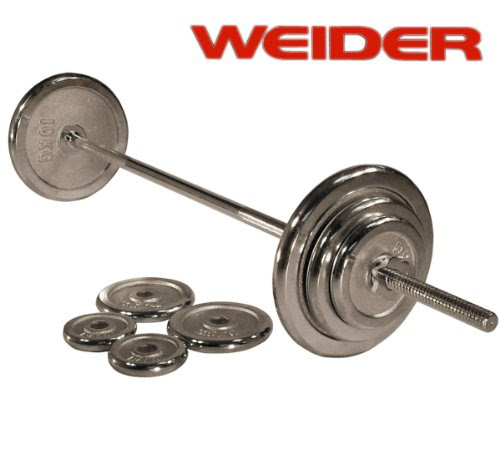 Best Review of Weider 50kg Standard 1" Chrome Weight Set With 5ft Barbell  &  Spinlock Collars
