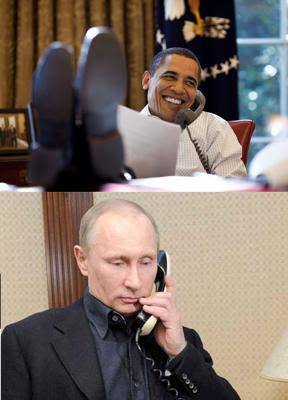 オバマ 本当にすみませんでした プーチン 顔が見えないからって心から謝ってないだろ 電話会談へのボケ ボケて Bokete