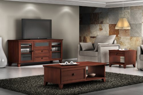 Furnitech Shaker Style Coffee Table Set (Dark Cherry)
