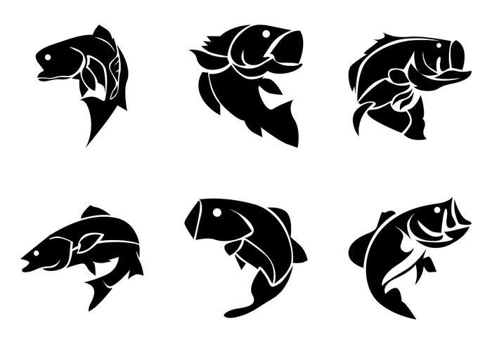 Download Bass Fish Silhoutte Vector - Download Free Vector Art ...