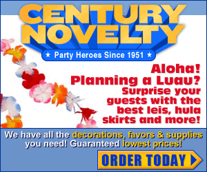 Luau party supplies, favors and decorations