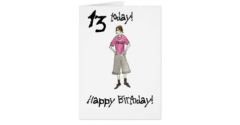  13th birthday card for a boy zazzle