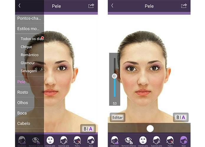Perfect365 apica maquiagePerfect365 aplica maquiagem e permite ajustar a intensidade (Foto: Reprodução/Barbara Mannara)m e permite ajustar a intensidade (Foto: Reprodução/Barbara Mannara)