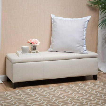 Get Abby Beige Fabric Storage Ottoman Before Too Late