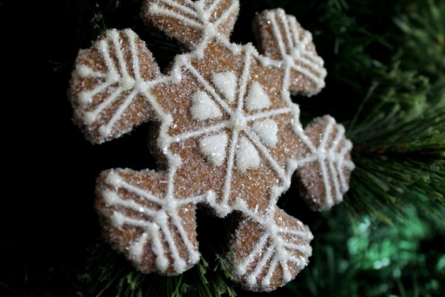 Christmas Ornament Snowflake Hearts Gingerbread Gift-Keepsake OOAK