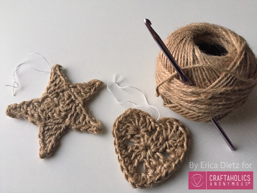 Craftaholics Anonymous®  Crocheted Jute Christmas Ornaments