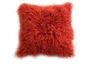 Moes Home Lamb Fur Pillow in Orange [Set of 2]