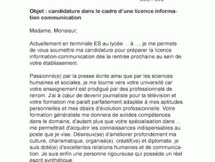 Lettre de motivation parcoursup licence histoire - laboite ...