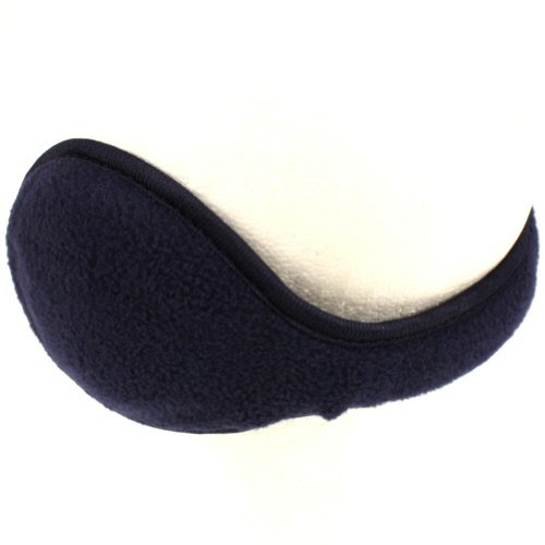 Winter Fleece Ski Earmuff Ear Warmer Adjustable Navy Blue