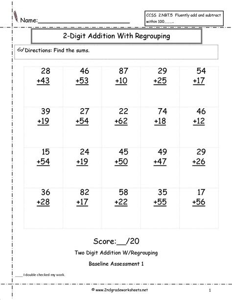  two digit addition worksheets free math worksheets subtraction