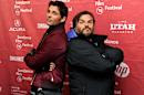 James Marsden, left, and Jack Black, cast members in "The D Train," pose together at the premiere of the film at the Library Center Theatre during the 2015 Sundance Film Festival on Friday, Jan. 23, 2015, in Park City, Utah. (Photo by Chris Pizzello/Invision/AP)