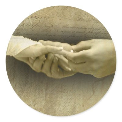 With this Ring, Romantic Vintage Wedding Love Sticker