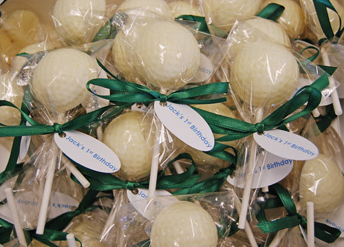1st birthday golf ball sucker party favors