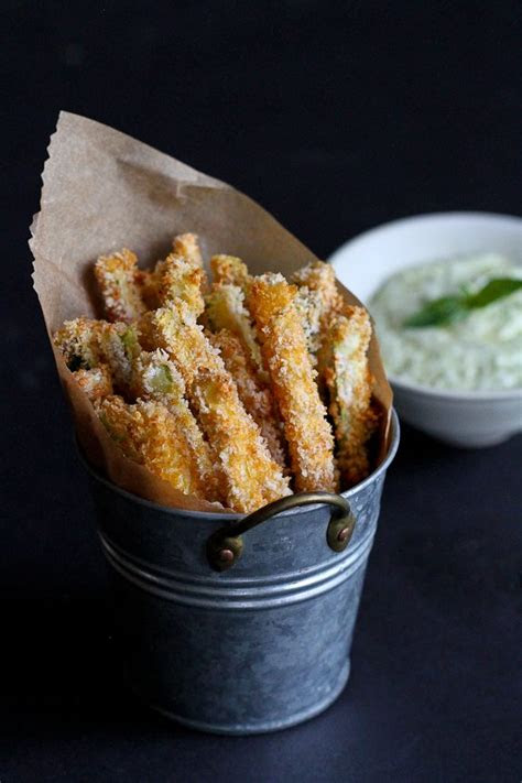 baked pesto zucchini fries pork rind dust   panko
