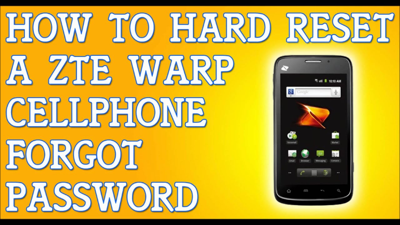 Forgot Password ZTE Warp How To Hard Reset - YouTube