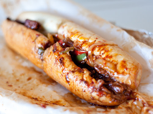 Spicy pork bulgoki steak sandwich