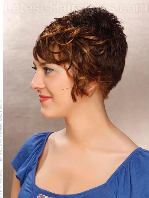 Short and Stacked Wavy Cut Side View