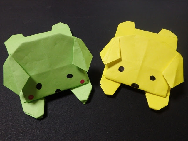 折り紙で犬の体ふせのポーズが可愛い簡単な折り方