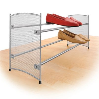 Lynk Expandable Mesh Shoe Rack in Platinum