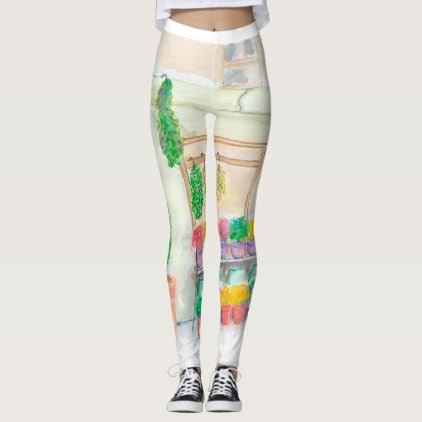 Zest for Life with Parisian flowers Leggings