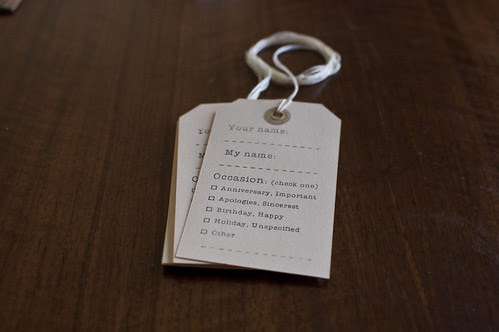 "check one" tags