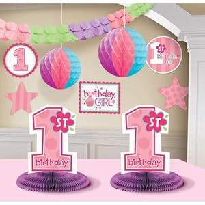 Amazon com 1st Birthday Girl Decorating Kit Party Amazon com 1st Birthday Girl Decorating Kit Party