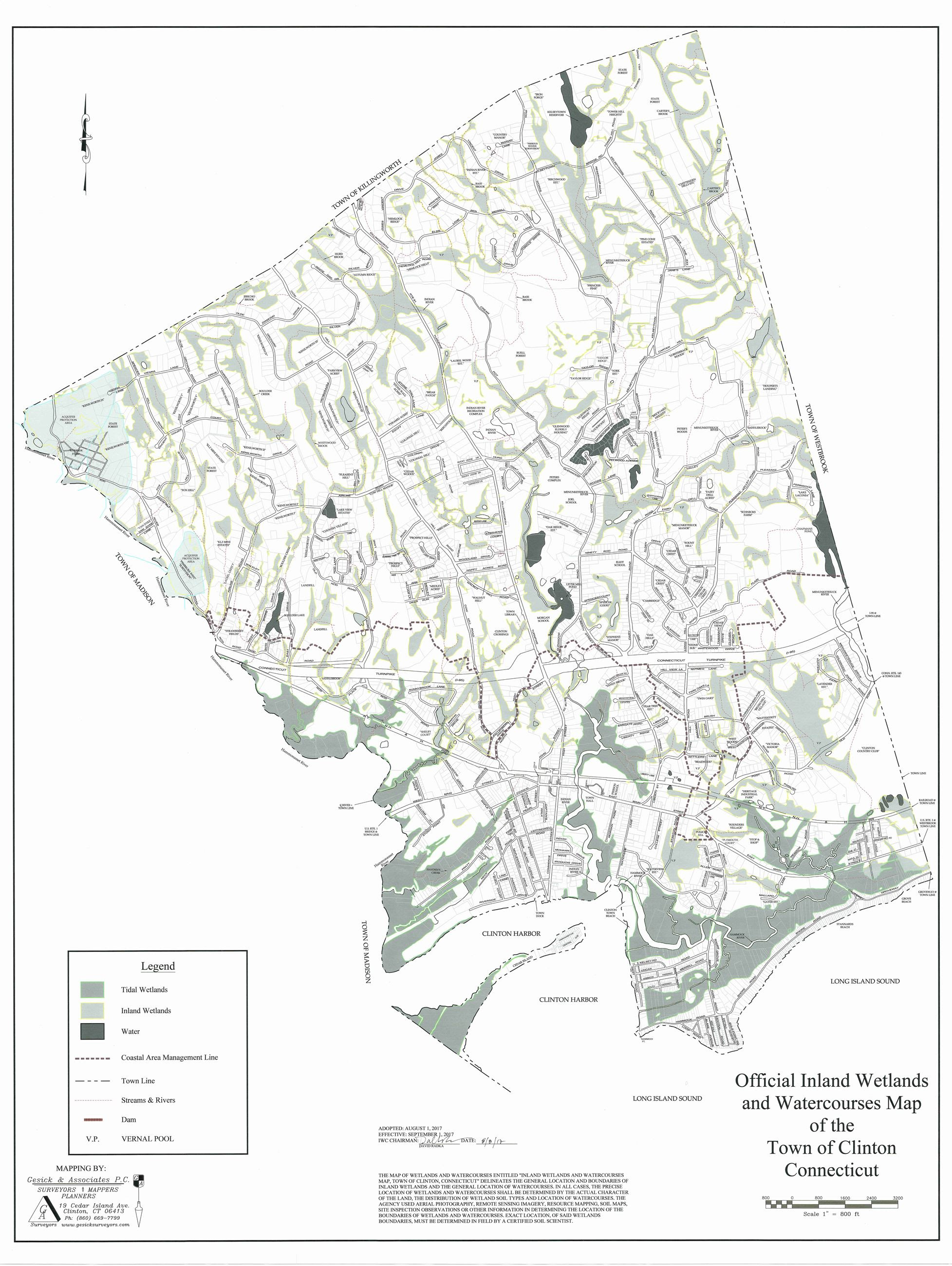 Official Wetlands & Watercourses Map | Clinton, CT