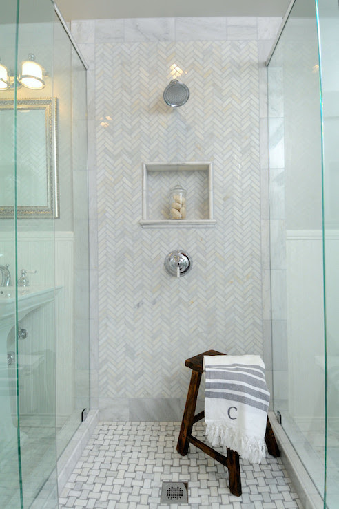 Polished Carrera Shower Tiles Transitional bathroom Polished Carrera Shower Tiles Transitional bathroom