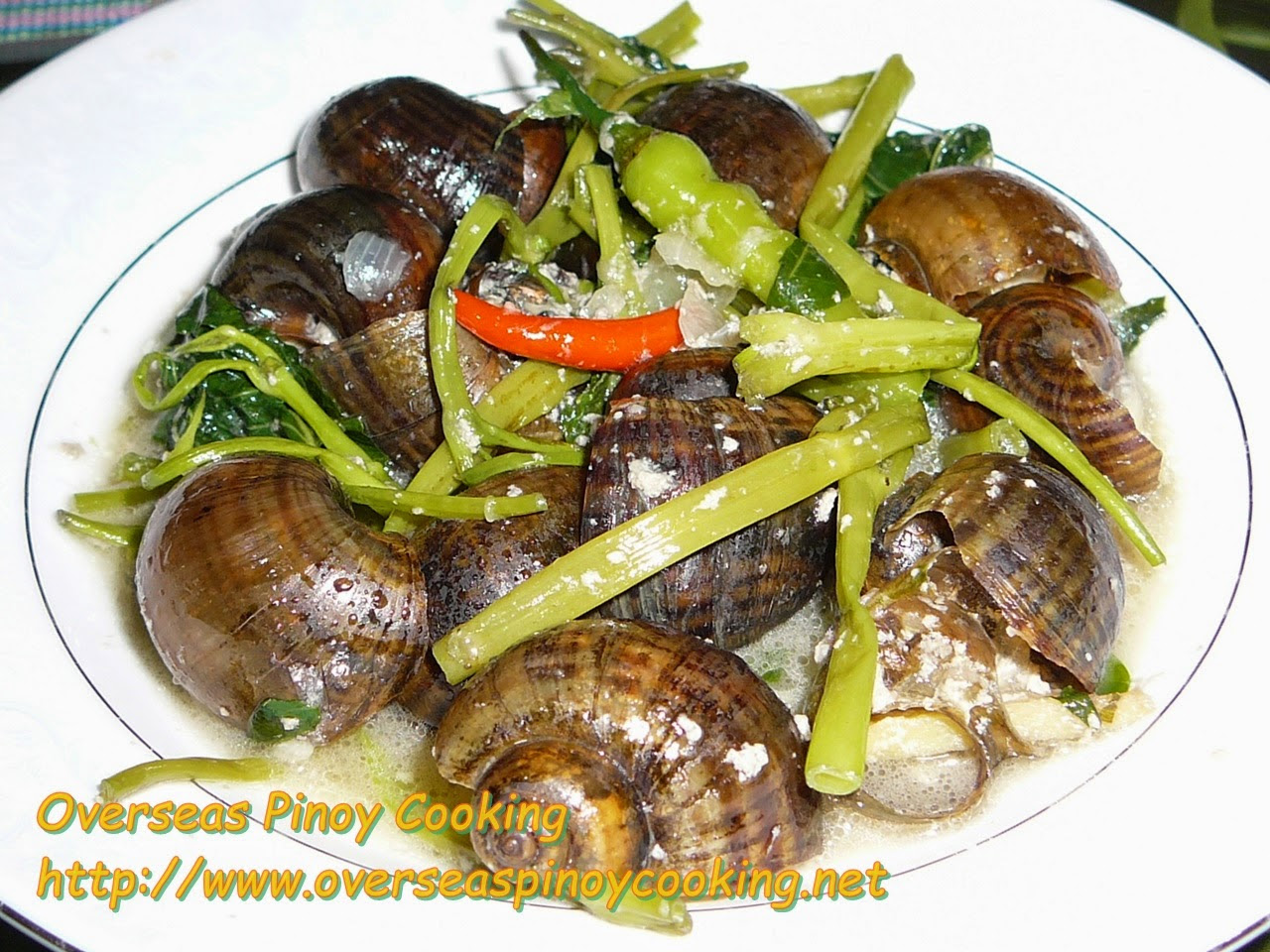 Ginataang Kuhol with Kangkong
