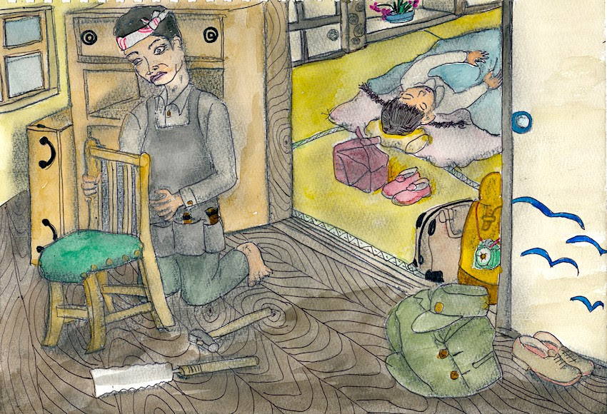 青森空襲紙芝居作成プロジェクト 第7回 床につく 奏海 かなみ 青森まちかど歴史の庵
