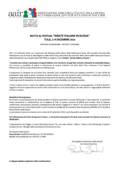Serate Russe in Italia - Serate Italiane in Russia