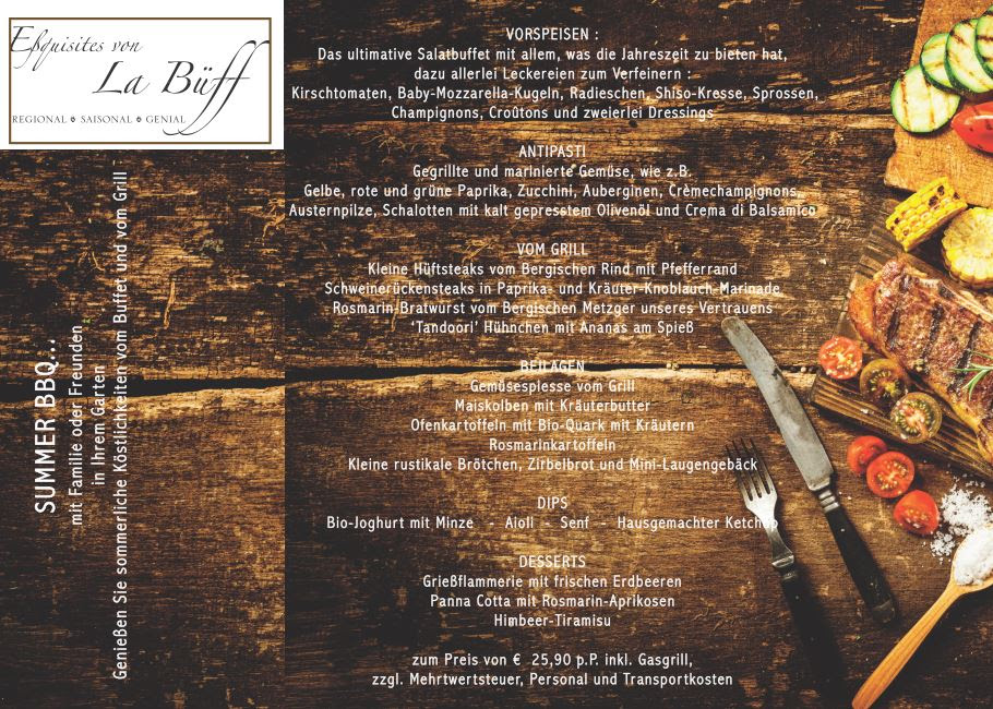catering karte Catering und Fingerfood für Köln   von La Büff – natürlich 