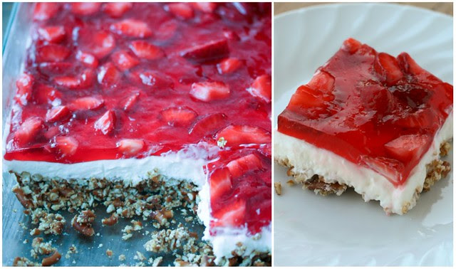 Strawberry Jello Pretzel collage 2